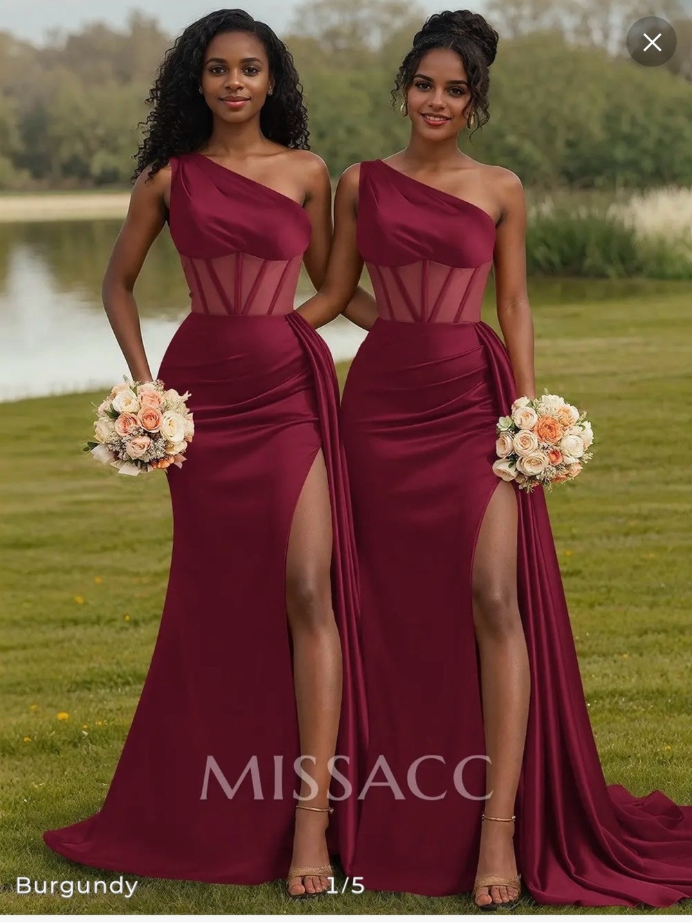 Burgundy Brides maid or prom dress
